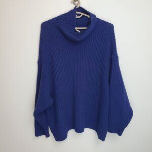 Free People Swim Too Deep Pullover Sweater in Navy